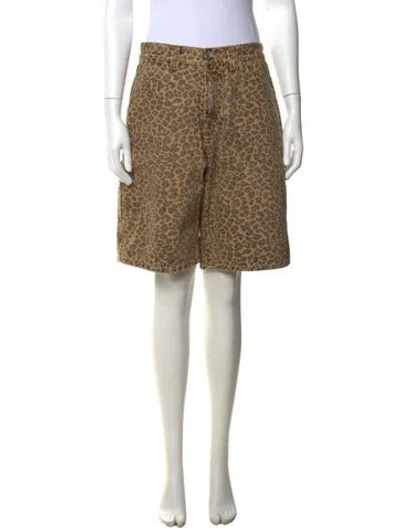 Pre-owned Stussy Animal Print Knee-length Shorts In Multicolor