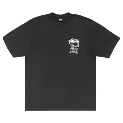 Pre-owned Stussy Any Angle Tee Pigment Dyed 'faded Black' | Men's Size L