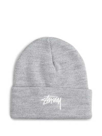 STUSSY STUSSY ASH GREY TURN-UP BRIM HAT