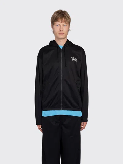 Stussy Athletic Mesh Zip Hood In Black