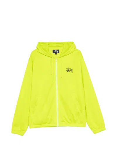 Stussy Athletic Mesh Zip-up Hoodie In Yellow
