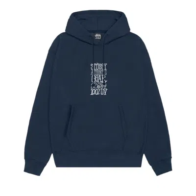 Pre-owned Stussy Authentic Gear Hoodie 'navy' | Blue | Men's Size M
