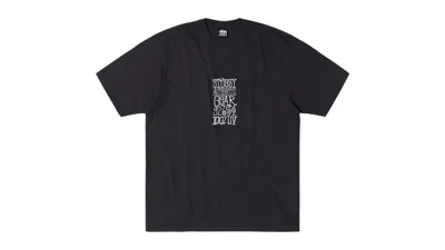 Pre-owned Stussy Authentic Gear Pigment Dyed Tee Shirt In Faded Black