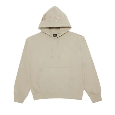 Pre-owned Stussy Back Hood Appliqué Hoodie 'khaki' In Tan