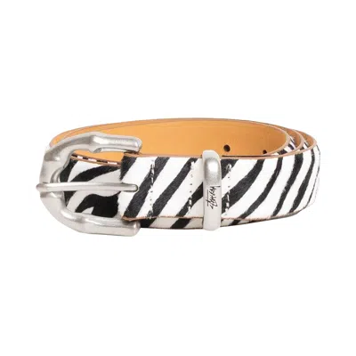 Pre-owned Stussy Bamboo Buckle Belt 'hairy Zebra Pattern' | Multi-color | Men's Size S/m
