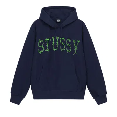 Pre-owned Stussy Barb Hoodie 'navy' In Blue