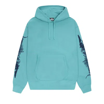 Pre-owned Stussy Barracuda Hoodie 'ocean' | Teal | Men's Size Xl