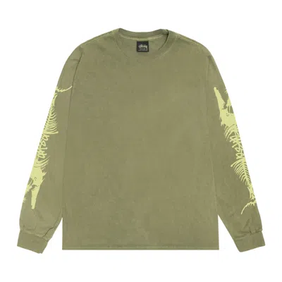 Pre-owned Stussy Barracuda Long-sleeve Tee 'olive' | Green | Men's Size S