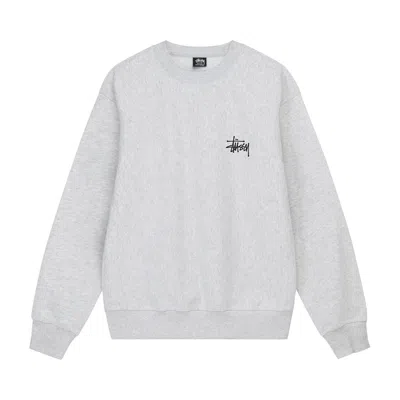 Pre-owned Stussy Basic Crew 'ash Heather' In Grey