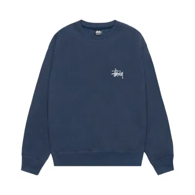 Pre-owned Stussy Basic Crew 'navy' | Blue | Men's Size L