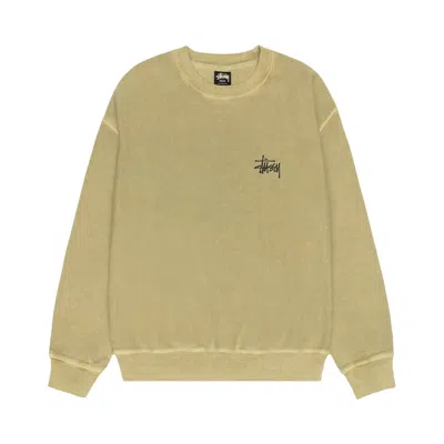 Pre-owned Stussy Basic Crew Pigment Dyed 'elm' | Green | Men's Size S