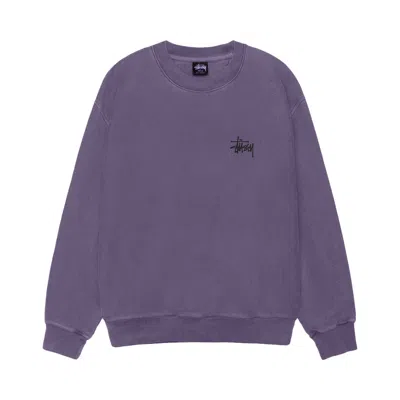 Pre-owned Stussy Basic Crew Pigment Dyed 'grape' | Purple | Men's Size L