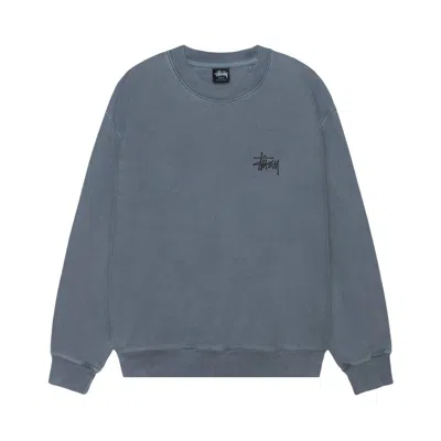 Pre-owned Stussy Basic Crew Pigment Dyed 'navy' | Blue | Men's Size M