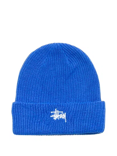 Stussy Basic Cuff Beanie Hat In Blue