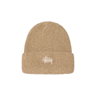 Pre-owned Stussy Basic Cuff Beanie 'sand' In Cream