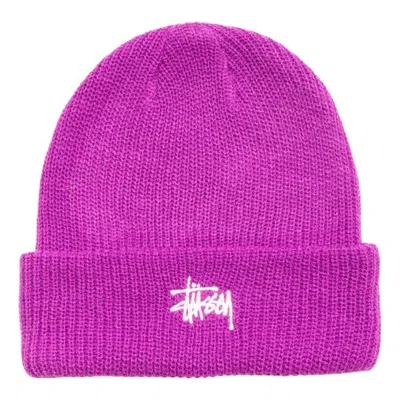 Stussy Basic Cuff Beanie 'violet' In Purple