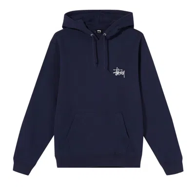 Pre-owned Stussy Basic Hoodie 'navy' In Blue