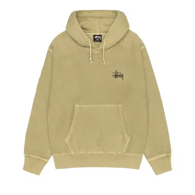 Pre-owned Stussy Basic Hoodie Pigment Dyed 'elm' | Green | Men's Size S