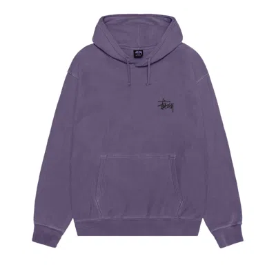 Pre-owned Stussy Basic Hoodie Pigment Dyed 'grape' | Purple | Men's Size L