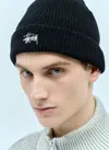 Stussy Embroidered Logo Beanie In Black