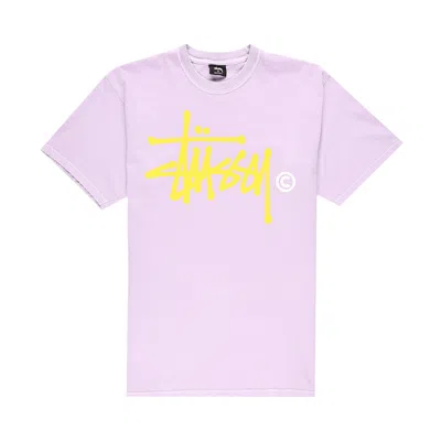 Pre-owned Stussy Basic Logo Pig. Dyed Tee 'lavender' In Purple