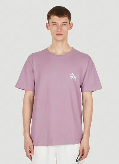 Stussy Basic Logo Print T-shirt In Purple