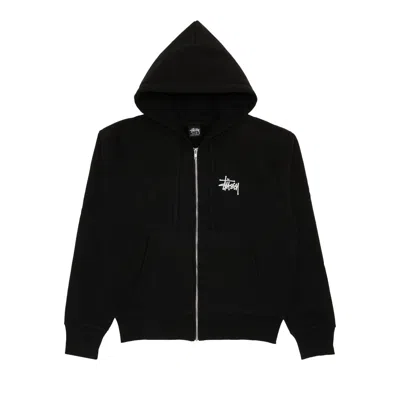 Pre-owned Stussy Basic Logo Zip Up Hoodie 'black'