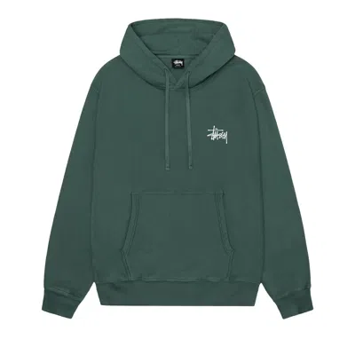 Pre-owned Stussy Basic Pigment Dyed Hoodie 'forest' In Green