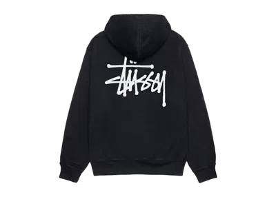 Pre-owned Stussy Basic Pigment Dyed Hoodie In Black