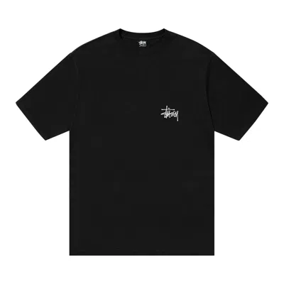 Pre-owned Stussy Basic Pigment Dyed Logo Tee 'black'
