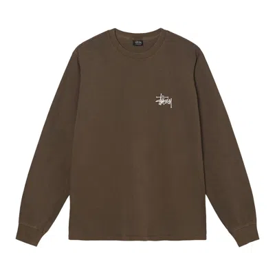 Pre-owned Stussy Basic Pigment Dyed Long-sleeve Tee 'coffee' In Brown