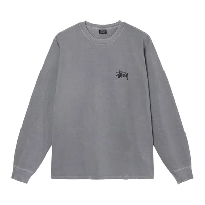 Pre-owned Stussy Basic Pigment Dyed Long-sleeve Tee 'grey'