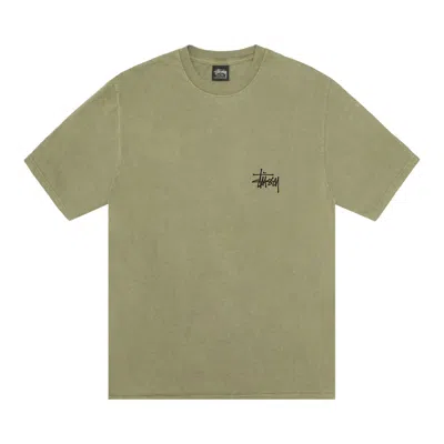 Pre-owned Stussy Basic Pigment Dyed T-shirt 'olive' In Green