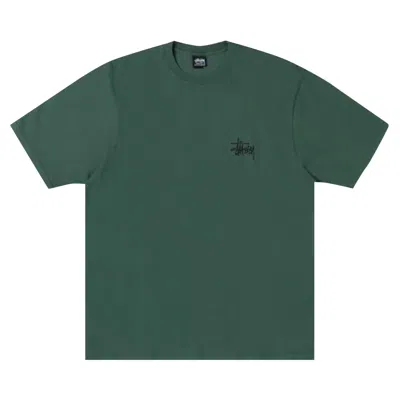 Pre-owned Stussy Basic Pigment Dyed Tee 'pine' | Green | Men's Size Onesize