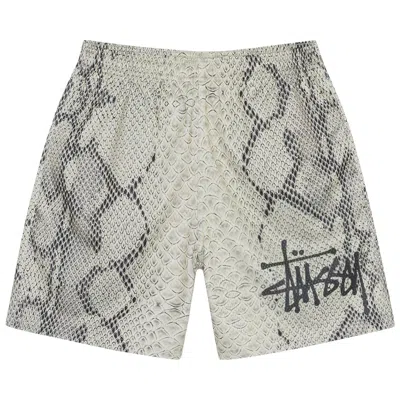 Pre-owned Stussy Basic Snake Mesh Short 'bone' In Grey
