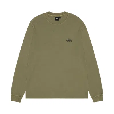 Pre-owned Stussy Basic Stock Long-sleeve Thermal 'olive' In Green