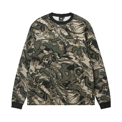 Pre-owned Stussy Basic Stock Long-sleeve Thermal 'veil Camo' In Multi-color
