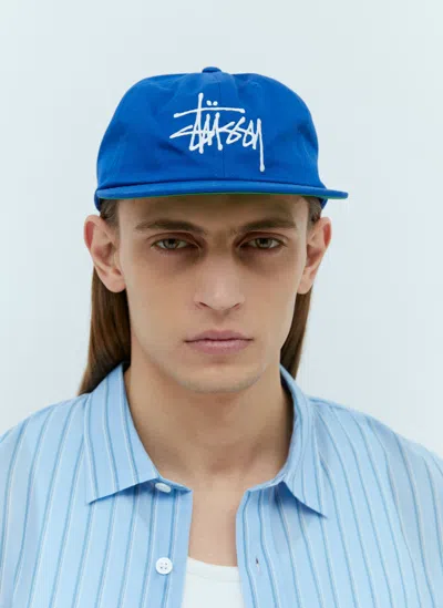 Stussy Basic Strapback Baseball Cap In Blue