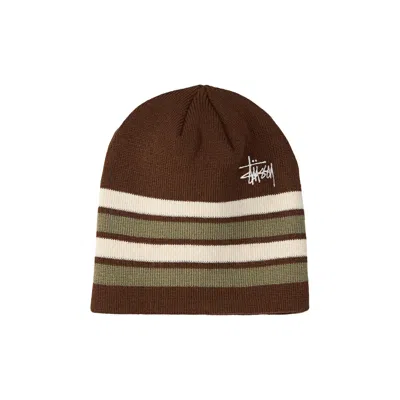 Pre-owned Stussy Basic Striped Skullcap 'brown' | Men's Size Onesize