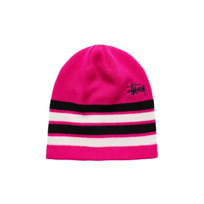 Pre-owned Stussy Basic Striped Skullcap 'dragonfruit' | Pink | Men's Size Onesize