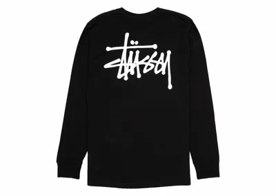 Pre-owned Stussy Basic  Pigment Dyed Long Sleeve T-shirt In Black