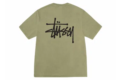 Pre-owned Stussy Basic  Pigment Dyed T-shirt Olive