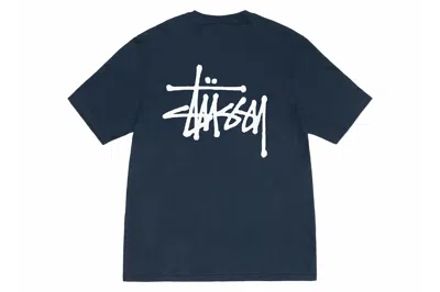 Pre-owned Stussy Basic  T-shirt Navy