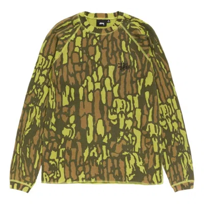 Stussy Camouflage-print Waffle-knit Sweater In Multi