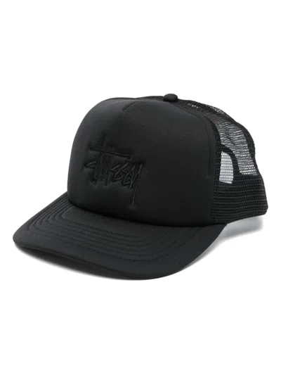 Stussy Basic Trucker Baseball Cap In Black