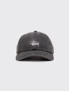 Stussy Basic Washed Low Pro Cap In Black