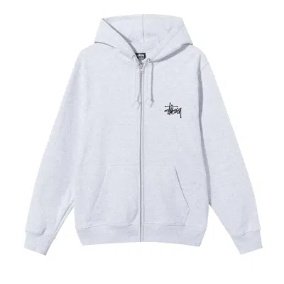 Pre-owned Stussy Basic Zip Hood 'ash Heather' In Grey