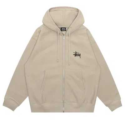 Pre-owned Stussy Basic Zip Hoodie 'khaki' In Green