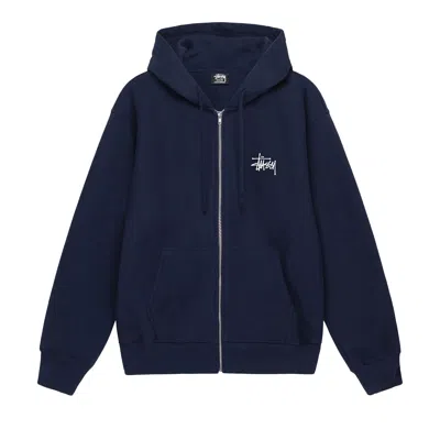 Pre-owned Stussy Basic Zip Hoodie 'navy' In Blue