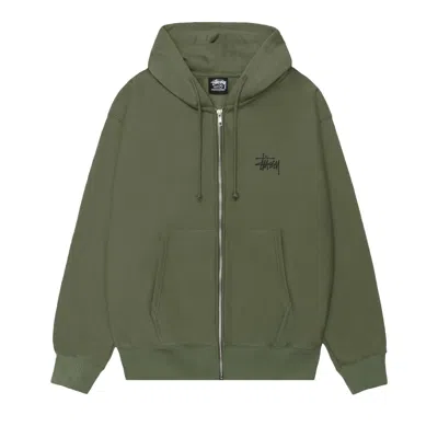 Pre-owned Stussy Basic Zip Hoodie 'olive' | Green | Men's Size L